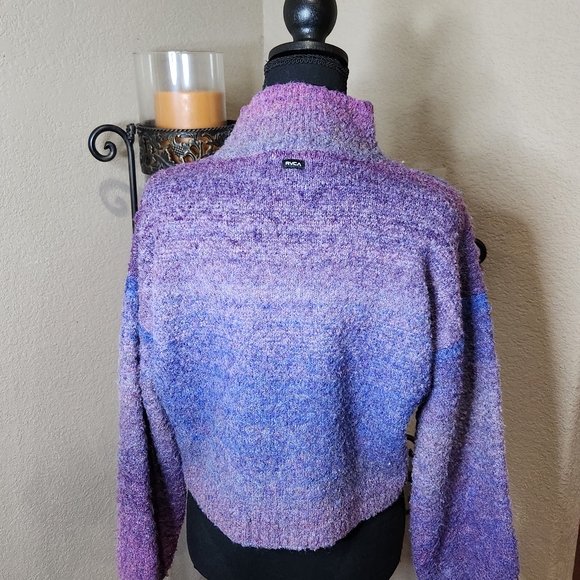 RVCA Women's Dream Cycle Multicolor Blue/purple Cowl Neck Sweater. Size XS - Picture 2 of 9